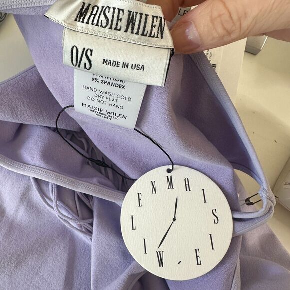 NWT cute Maisie Wilen The Webster Faved Lilac Heart Shape Cutout Boat Neck Top 2 - Picture 9 of 12